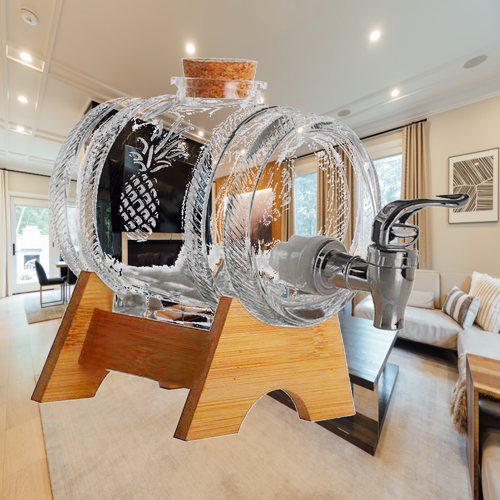 Wine Beer Spirits - Dispenser in Vetro Premium con Tappo